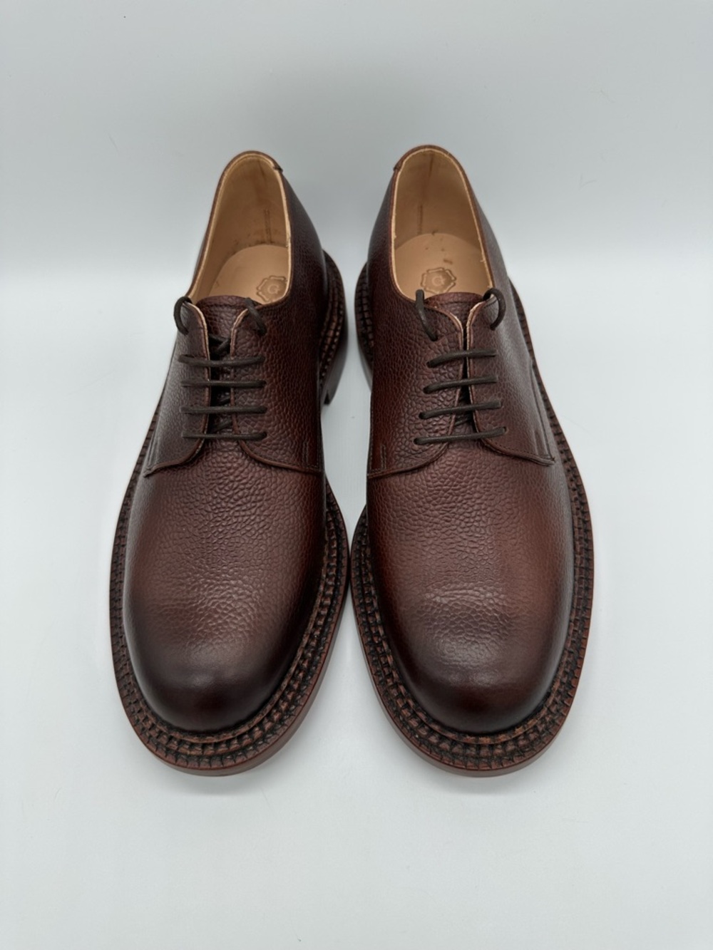 The Triple Welt Men's Brown Leather Derby Shoes